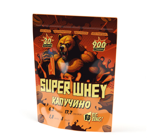 SUPER WHEY Протеин со вкусом Капучино Big Bang, 900 г