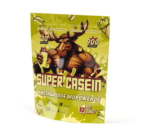 SUPER CASEIN Казеин со вкусом Фисташковое мороженое Big Bang, 900 г