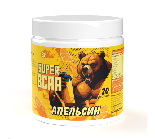 SUPER BCAA БЦАА 2:1:1 плюс со вкусом Апельсин Big Bang, 200 г