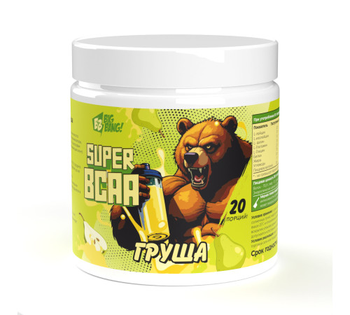 SUPER BCAA БЦАА 2:1:1 плюс со вкусом Груша Big Bang, 200 г
