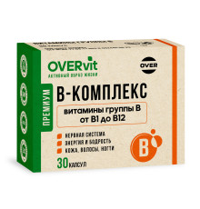 В-комплекс: витамины группы В от В1 до В12 OVERVit, 30 капсул