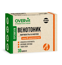 Венотоник Лёгкость в ногах OVERVit, 30 капсул