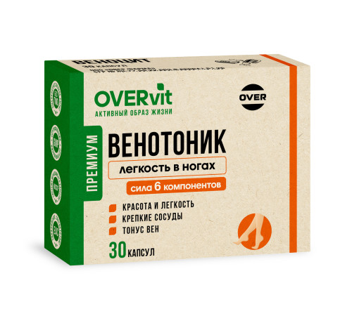 Венотоник Лёгкость в ногах OVERVit, 30 капсул
