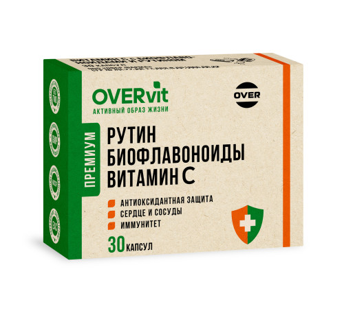 Витамин С с биофлавоноидами и рутином OVERVit, 30 капсул