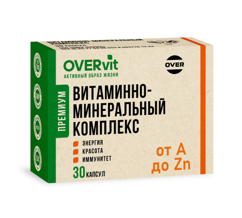Витаминно-минеральный комплекс OVERVit, 30 капсул