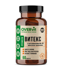 Витекс с витаминами В6, В9 Женское здоровье OVERVit, 60 капсул
