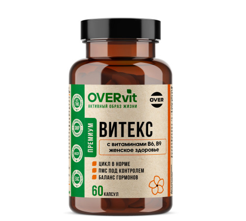 Витекс с витаминами В6, В9 Женское здоровье OVERVit, 60 капсул