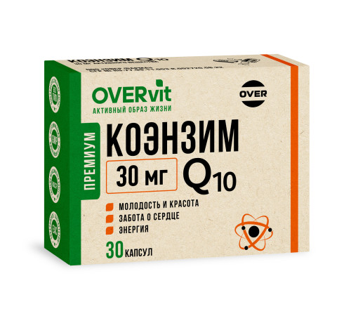 Коэнзим Q10 30 мг OVERVit, 30 капсул