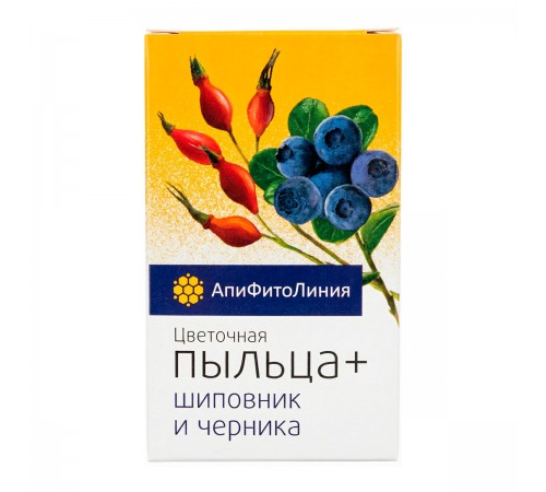 Пыльца цветочная + шиповник и черника, 60 таблеток