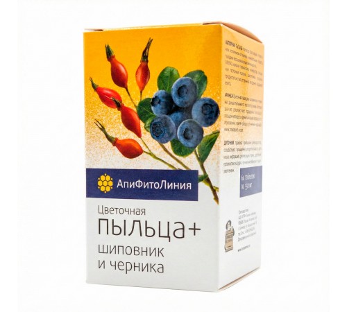 Пыльца цветочная + шиповник и черника, 60 таблеток