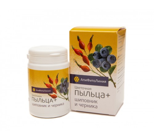 Пыльца цветочная + шиповник и черника, 60 таблеток