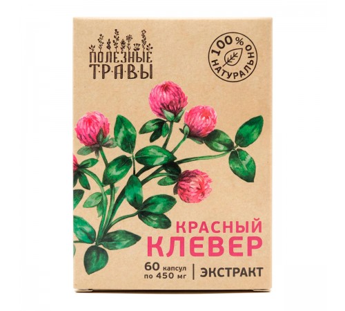 Красный клевер экстракт, 60 капсул