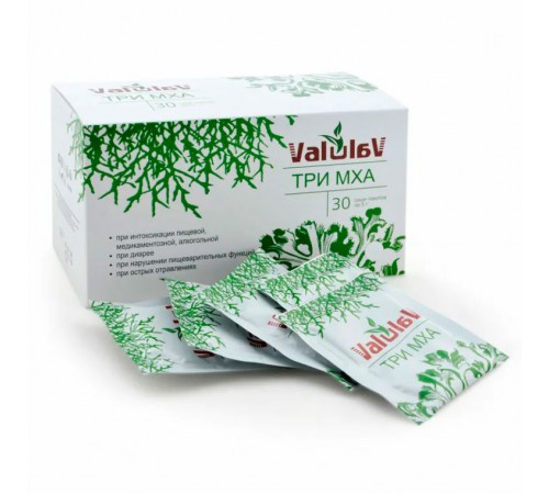 ValulaV Три мха концентрат при пищевых отравлениях, 30 саше-пакетов