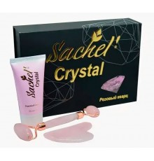Набор Sachel Crystal Розовый кварц (крем, 50 мл + роллер + гуаша)