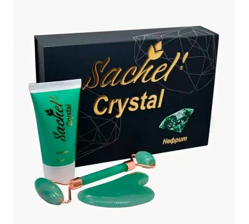 Набор Sachel Crystal Нефрит (крем, 50 мл + роллер + гуаша)