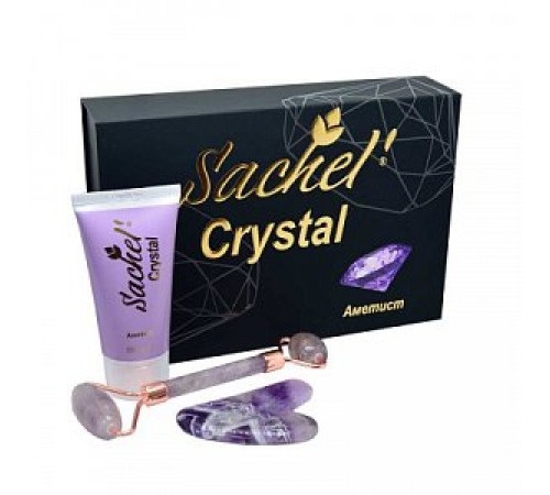 Набор Sachel Crystal Аметист (крем, 50 мл + роллер + гуаша)