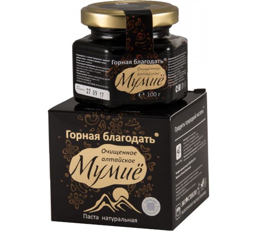 Мумиё алтайское очищенное Горная благодать, 100 г (стекло)