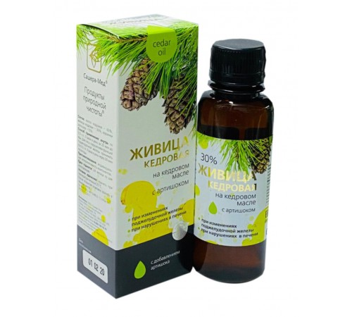 Живица кедровая на кедровом масле с артишоком для печени и поджелудочной железы, 100 мл