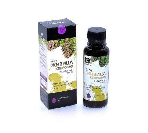 Живица кедровая на кедровом масле с алоэ при воспалениях и простуде, 100 мл