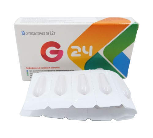 G-24 ректальный комплекс от геморроя и тромбоза, 10 суппозиториев