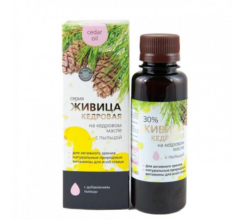 Живица кедровая на кедровом масле с пыльцой для зрения, 100 мл