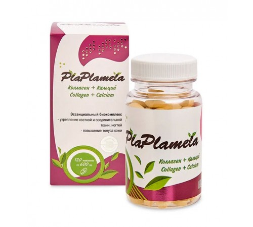 PlaPlamela Коллаген и кальций для костей, ногтей и кожи, 120 таблеток
