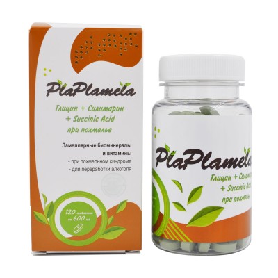 PlaPlamela Глицин и силимарин при похмелье, 120 таблеток