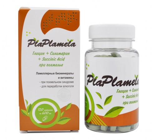 PlaPlamela Глицин и силимарин при похмелье, 120 таблеток
