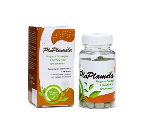 PlaPlamela Глицин и силимарин при похмелье, 120 таблеток