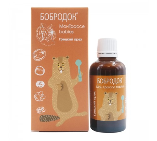 Бобродок Мон Грассе babies с грецким орехом, 50 мл
