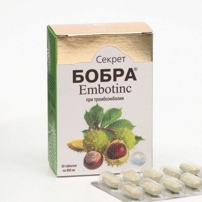 Секрет бобра Embotinc при тромбоэмболии, 30 таблеток
