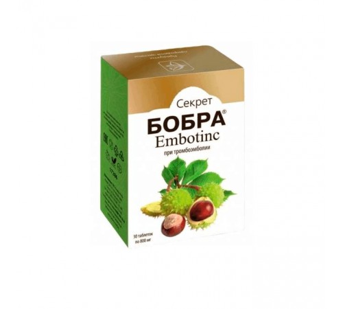 Секрет бобра Embotinc при тромбоэмболии, 30 таблеток