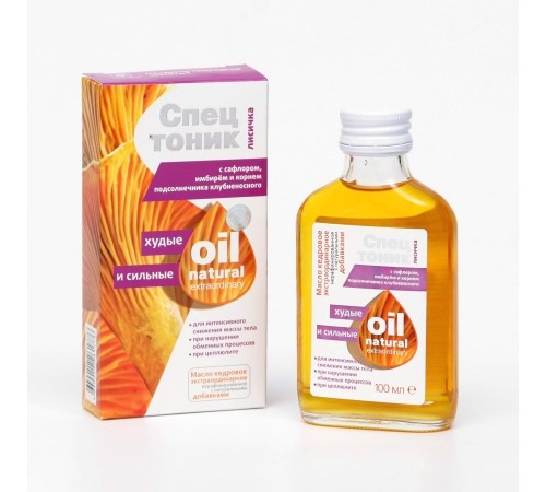 Спецтоник Лисичка с сафлором, имбирём и корнем подсолнечника Худые и сильные, 100 мл