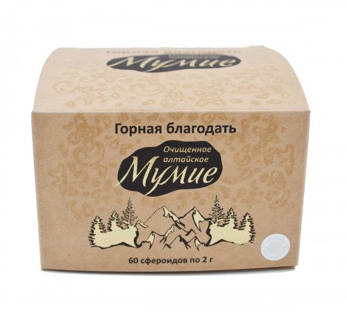 Мумиё алтайское очищенное Горная благодать, сфероиды, 60 шт.