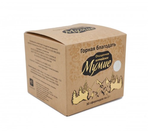 Мумиё алтайское очищенное Горная благодать, сфероиды, 30 шт.