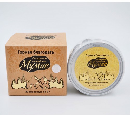 Мумиё алтайское очищенное Горная благодать, сфероиды, 30 шт.