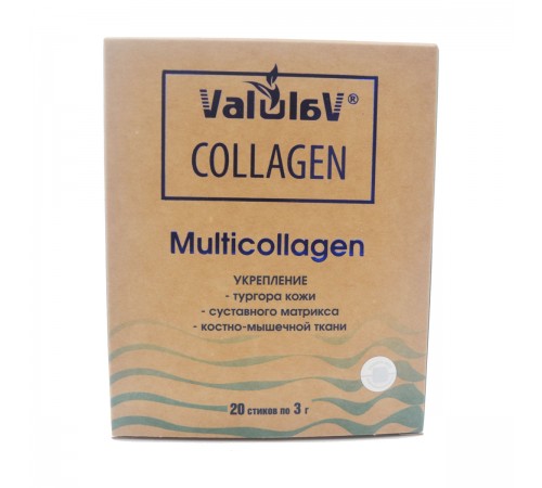 ValulaV Collagen Multicollagen для укрепления кожи, суставов и костно-мышечной ткани, 20 стиков