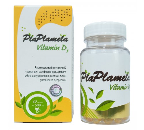 PlaPlamela Витамин D3 для костей и зубов, 60 капсул