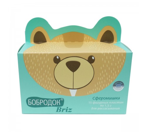 Бобродок Briz сферомишки, 15 фигурных пластин по 1,5 г для рассасывания