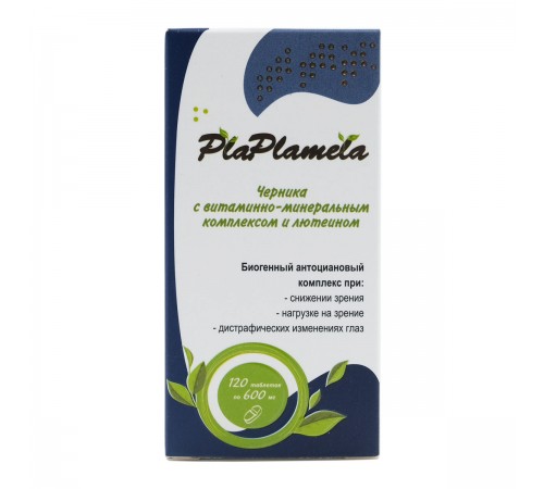 PlaPlamela Черника с витаминно-минеральным комплексом и лютеином, 120 таблеток