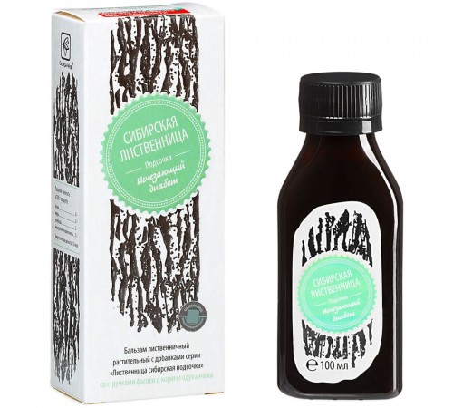 Лиственница сибирская подсочка Исчезающий диабет со стручками фасоли и корнем одуванчика, 100 мл