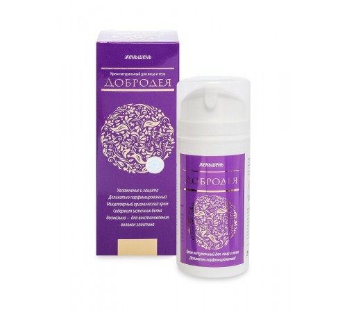 Крем-молочко Добродея с женьшенем для увлажнения и защиты кожи, 100 мл