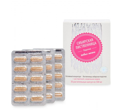 Лиственница сибирская подсочка Новая печень с расторопшей и медвежьим жиром, капсулы 30 шт.