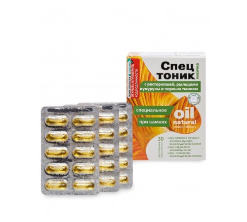 Спецтоник Лисичка с расторопшей, рыльцами кукурузы и чёрным тмином При камнях, капсулы 30 шт.
